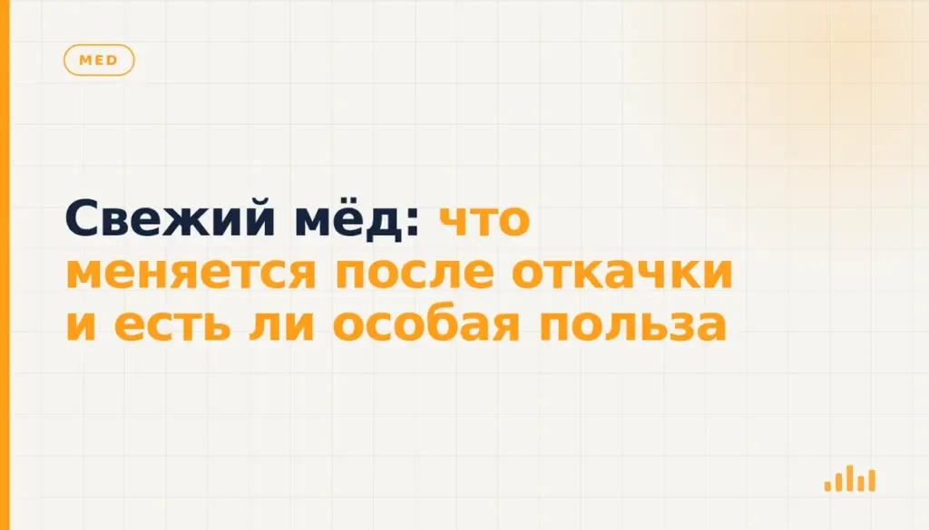 Свежий мёд: что меняется после откачки и есть ли особая польза